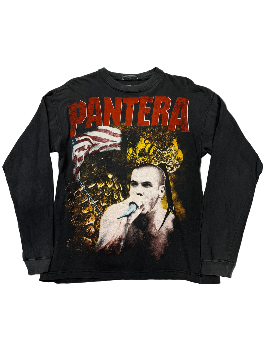 Vintage 1990s Pantera Band long-sleeve graphic shirt Featuring " Phil Anselmo "